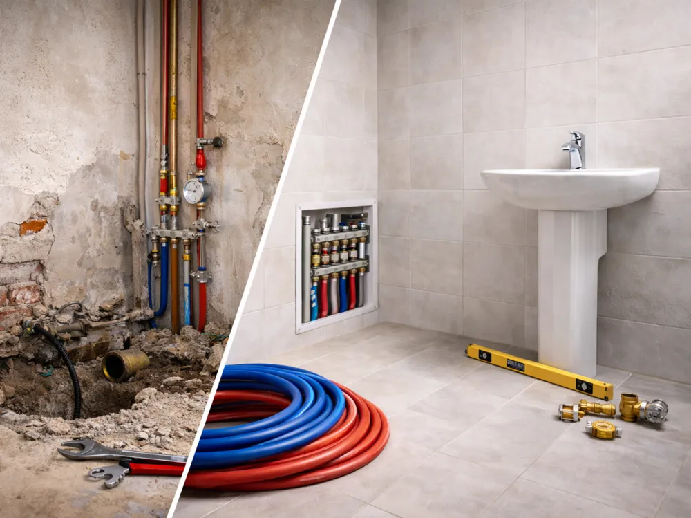 Travaux de plomberie à Bordeaux avant et après rénovation