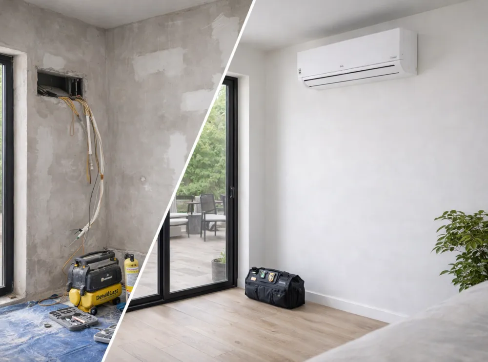 Installation de climatisation à Bordeaux avant et après amélioration du confort thermique