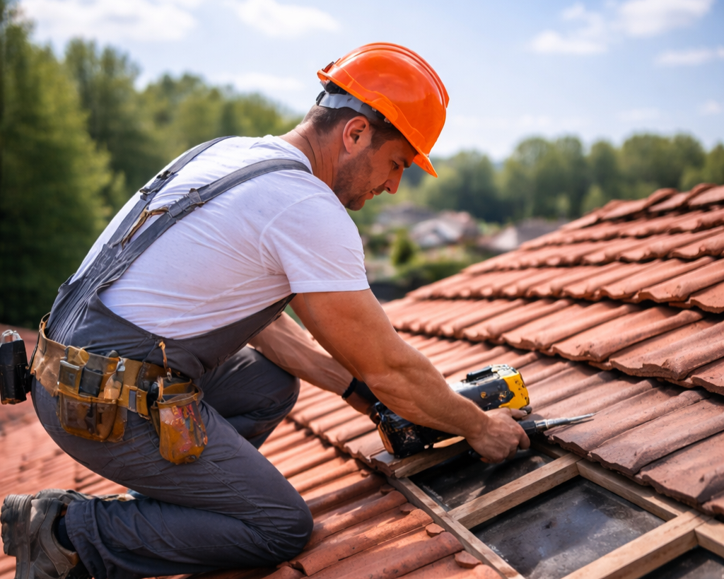 Couvreur en intervention sur une toiture à Bordeaux